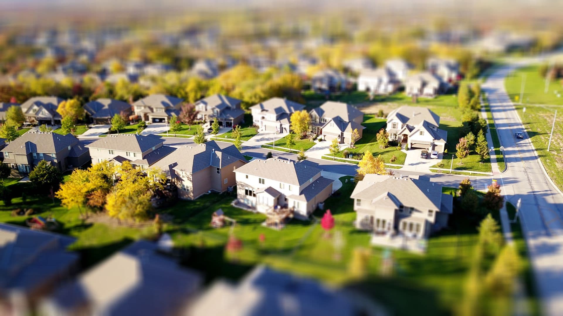Aerial view of a suburban neighborhood — the territories home service companies sell into